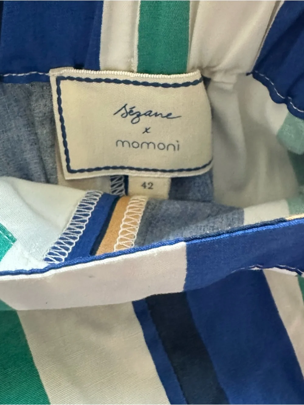 Sezane x Momoni Nicolo Shorts Max Shirt Matching Set Multico Stripe Sz 42 - Picture 11 of 12